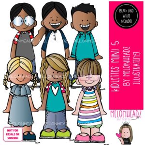 Kidlettes 5 clip art, diverse kids Mini