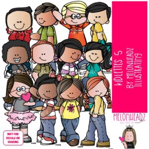 Kidlettes clip art 5, Kids clip art COLORED Version