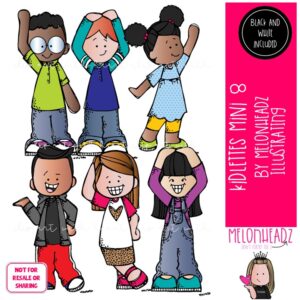 Kidlettes 8 clip art, diverse kids Mini