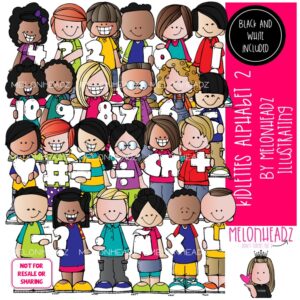 Kidlettes Alphabet 2 clip art, letters clip art, numbers clip art COMBO PACK