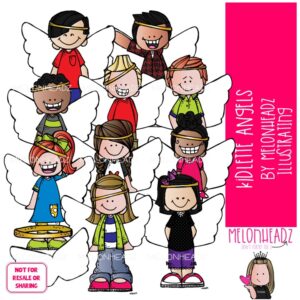 Kidlette clip art, Angels clip art, COLORED Version