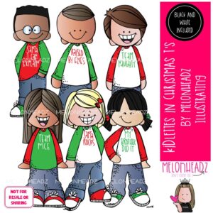 Kidlettes in Christmas T shirts clip art, Christmas sweater clip art Mini