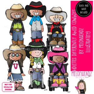 Kidlette clip art, Differently Abled, Cowboys Mini