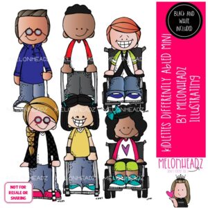 Kidlettes clip art, Differently Abled, Disabilities Mini