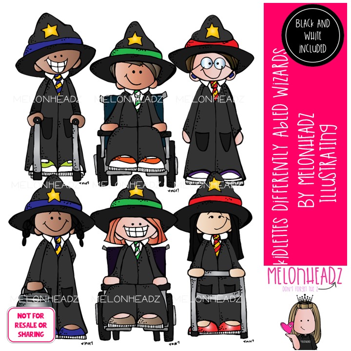 Kidlettes clip art, Differently Abled, Wizard Mini
