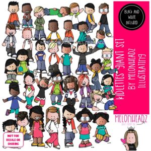 Kidlettes clip art, kids GIANT set