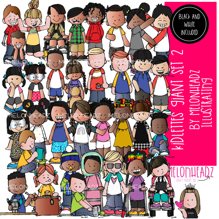 Kidlettes 2 clip art, kids GIANT set