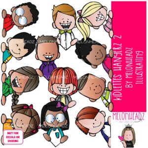Kidlettes clip art, Hangerz 2, topper COLORED Version