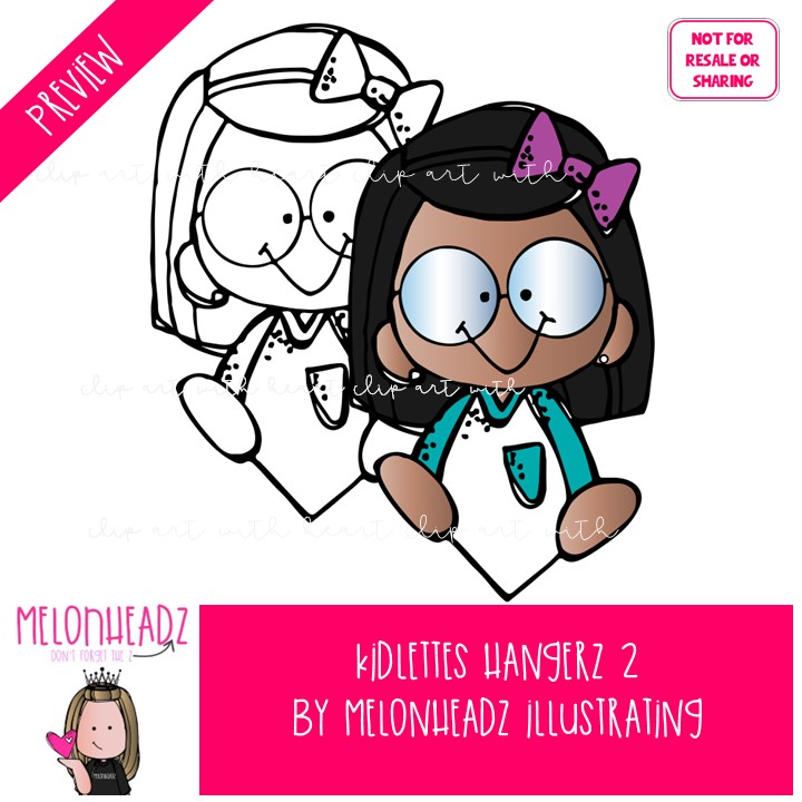 Kidlettes clip art, Hangerz 2, topper COMBO PACK - Image 2
