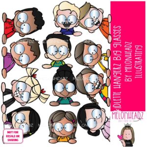 Kidlettes clip art, Hangerz, Big Glasses COLORED Version