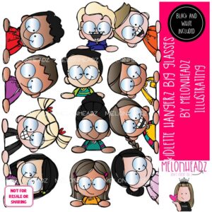 Kidlettes clip art, Hangerz, Big Glasses COMBO PACK