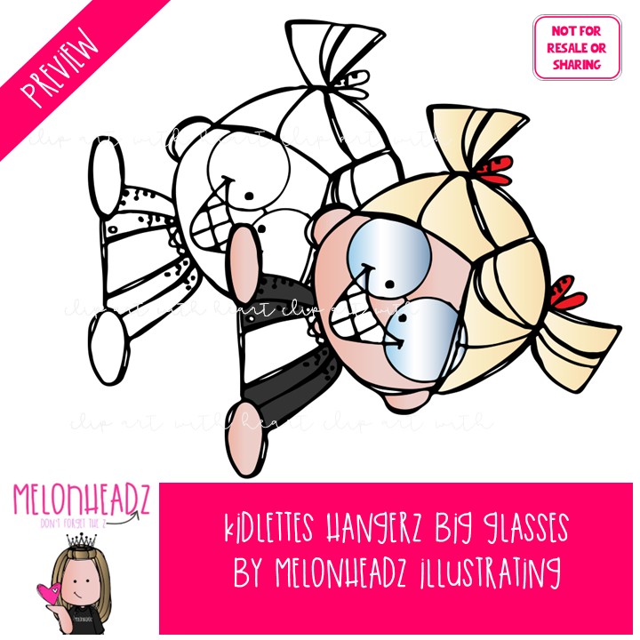 Kidlettes clip art, Hangerz, Big Glasses COMBO PACK - Image 2