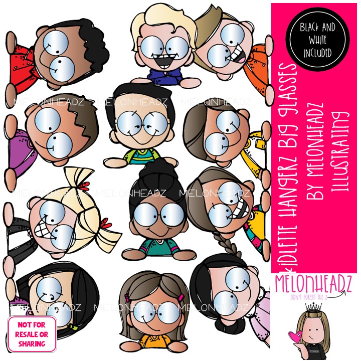 Kidlettes clip art, Hangerz, Big Glasses COMBO PACK