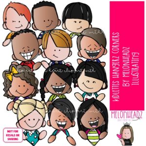 Kidlettes clip art, Hangerz, Corners COLORED Version