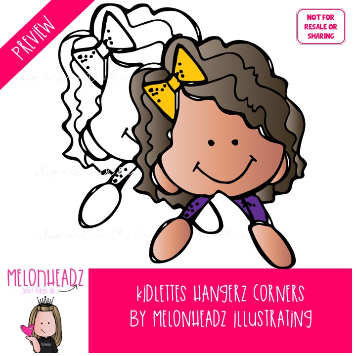 Kidlettes clip art, Hangerz, Corners COMBO PACK - Image 2