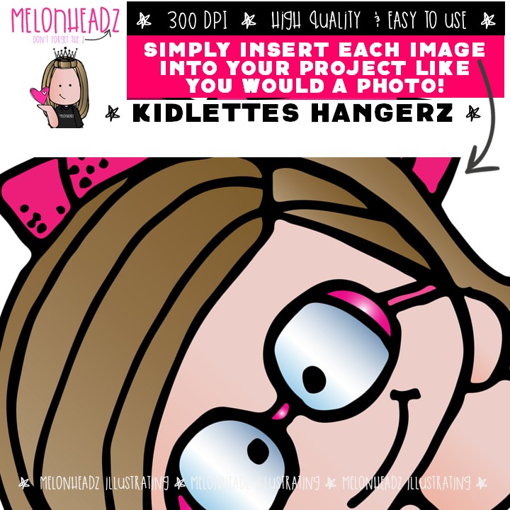 Kidlettes Hangerz clip art, Topper COLORED Version - Image 3