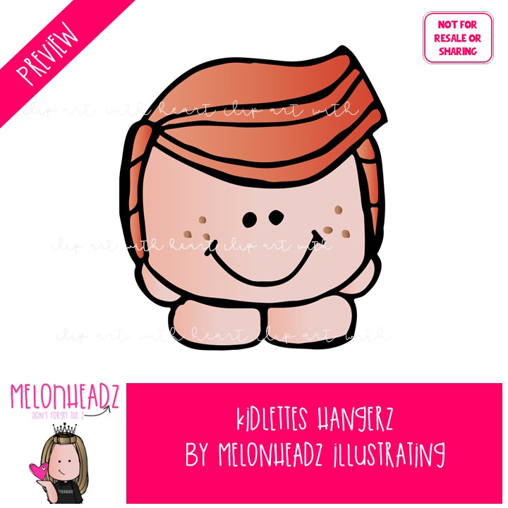 Kidlettes Hangerz clip art, Topper COLORED Version - Image 2