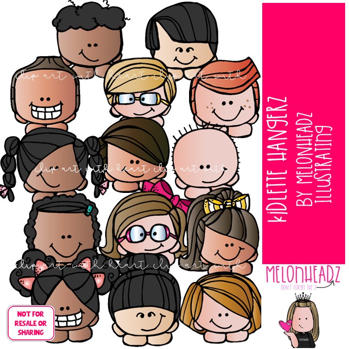 Kidlettes Hangerz clip art, Topper COLORED Version