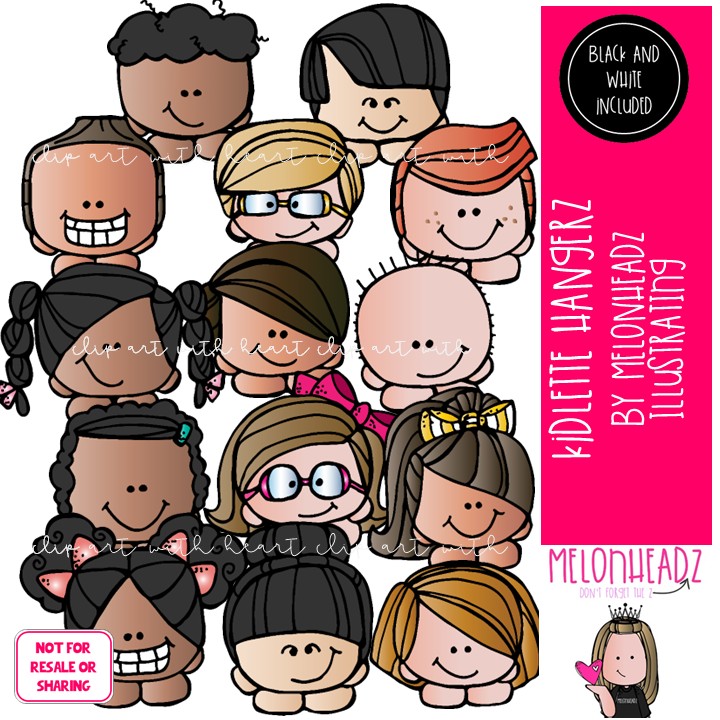 Kidlettes Hangerz clip art, topper COMBO PACK