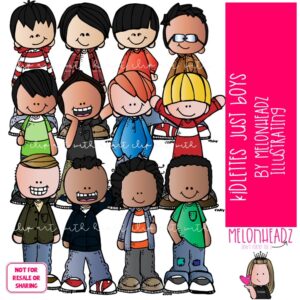 Kidlettes clip art, Just Boys, male COLORED Version