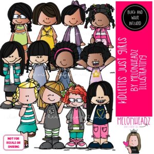 Kidlettes clip art, Just Girls, female COMBO PACK