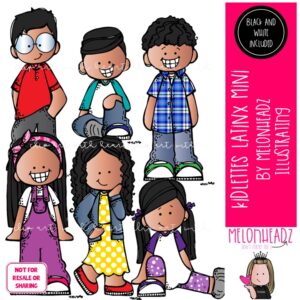 Kidlettes clip art, Latinx, Hispanic Mini