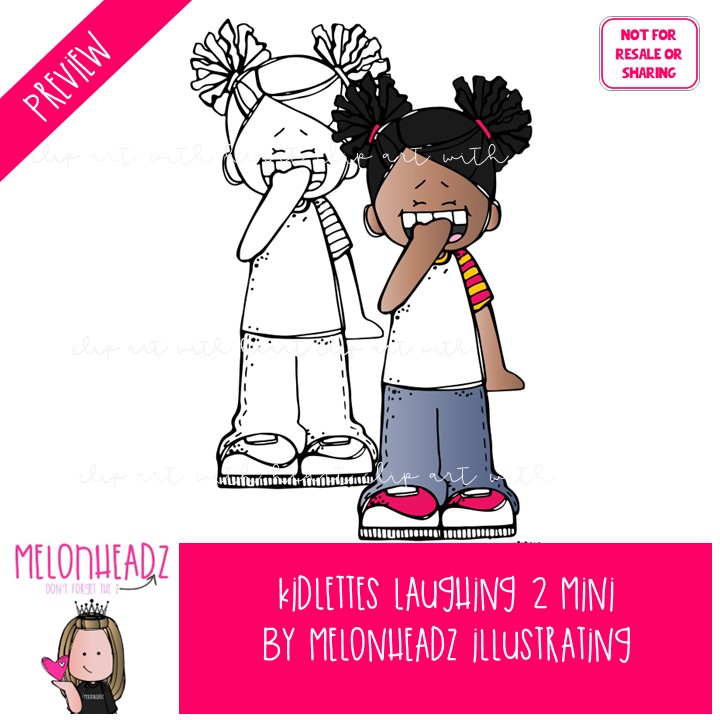 Kidlettes clip art 2019, Laughing, Happy Mini - Image 2