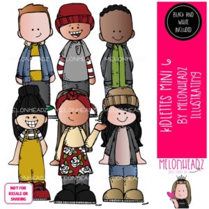 Kidlettes 6 clip art, diverse kids Mini