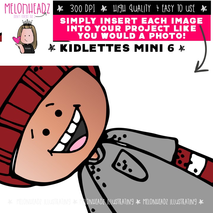 Kidlettes 6 clip art, diverse kids Mini - Image 3