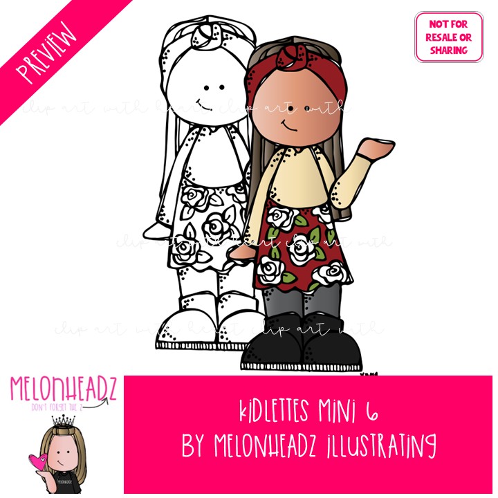 Kidlettes 6 clip art, diverse kids Mini - Image 2