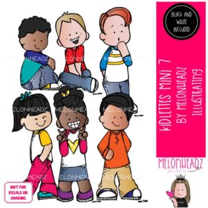 Kidlettes 7 clip art, diverse kids Mini