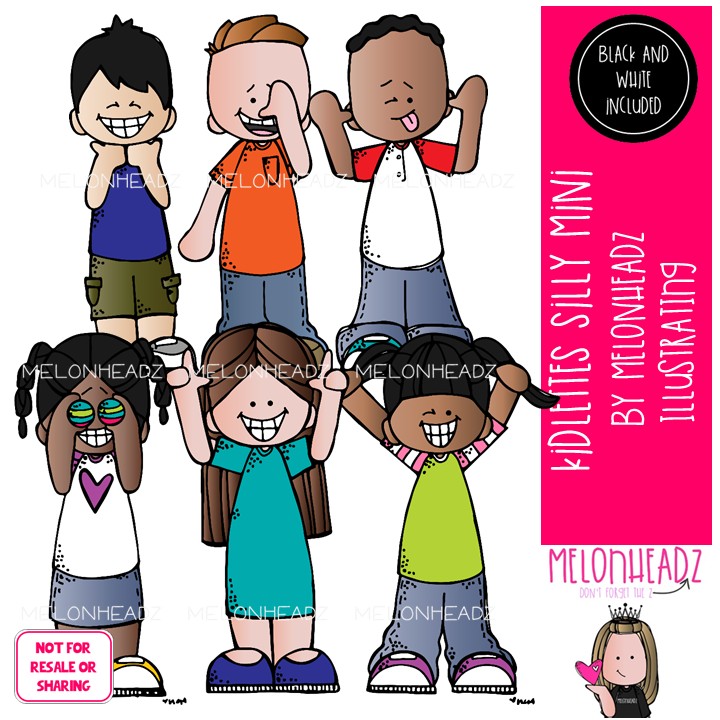 Kidlettes clip art, Silly, Funny, Feelings Mini