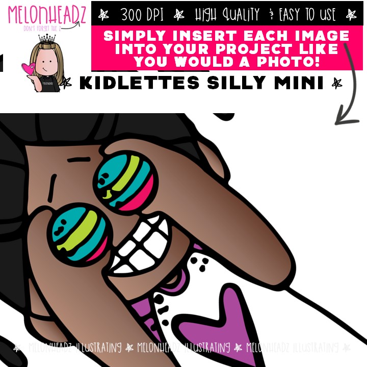 Kidlettes clip art, Silly, Funny, Feelings Mini - Image 3