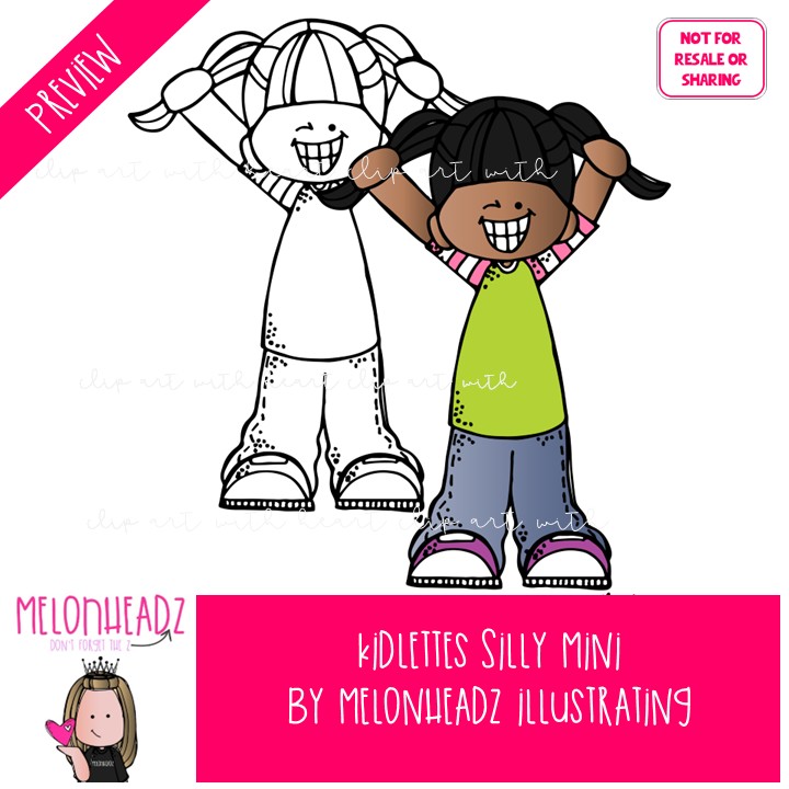 Kidlettes clip art, Silly, Funny, Feelings Mini - Image 2