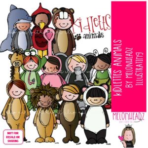 Kidlette Animals clip art clip art, Costume clip art, Halloween clip art COLORED Version