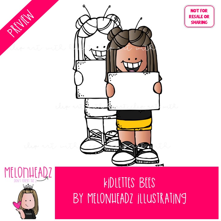 Kidlettes clip art, Bee clip art, Spelling Bee clip art, Costume COMBO PACK - Image 2