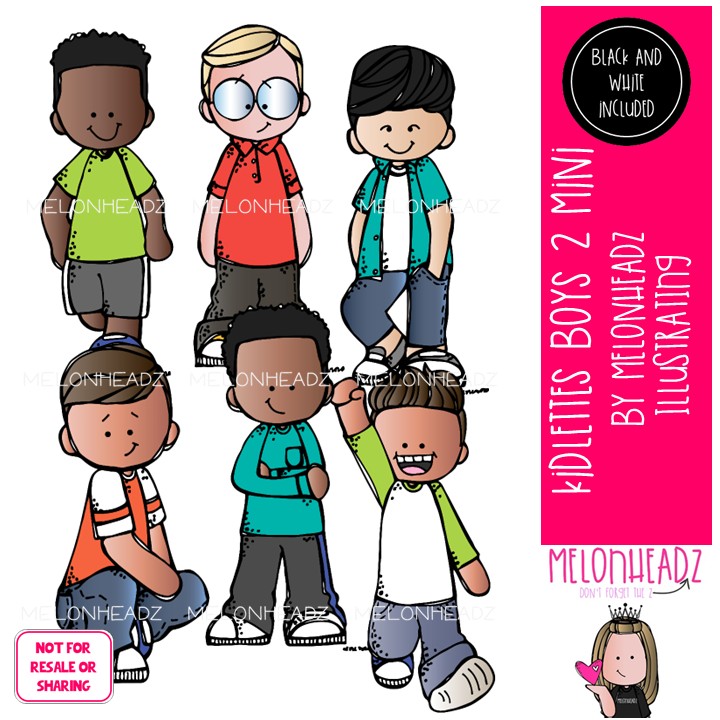 Kidlettes clip art, Boys 2 Mini