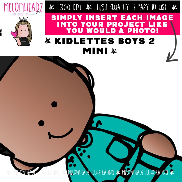Kidlettes clip art, Boys 2 Mini - Image 3