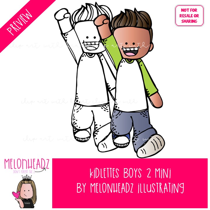 Kidlettes clip art, Boys 2 Mini - Image 2