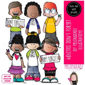 Kidlettes clip art, Don't Forget, reminder Mini