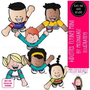 Kidlettes clip art, Flying, action Mini