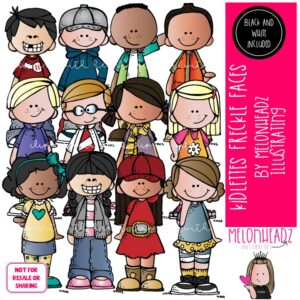 Kidlettes clip art, Freckle Faces, kid COMBO PACK