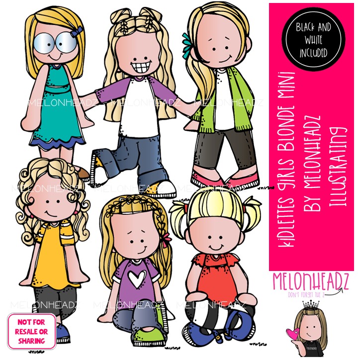 Kidlettes clip art, Girls, Blonde Mini