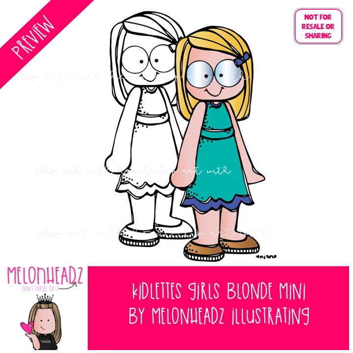 Kidlettes clip art, Girls, Blonde Mini - Image 2