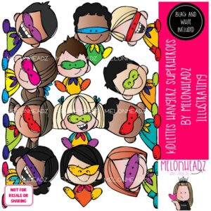 Kidlettes clip art, Hangerz, Superheroes COMBO PACK