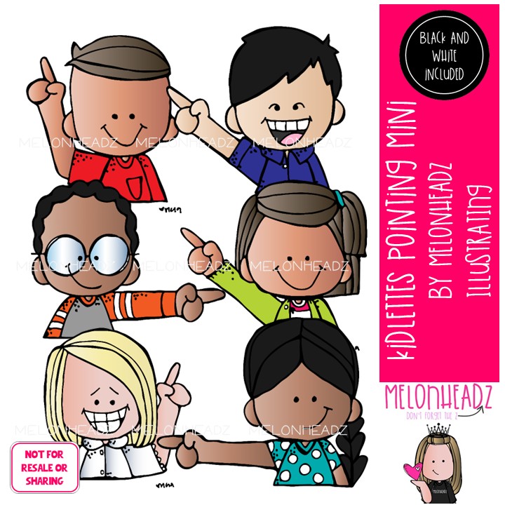 Kidlettes clip art, Pointing, Hangerz Mini