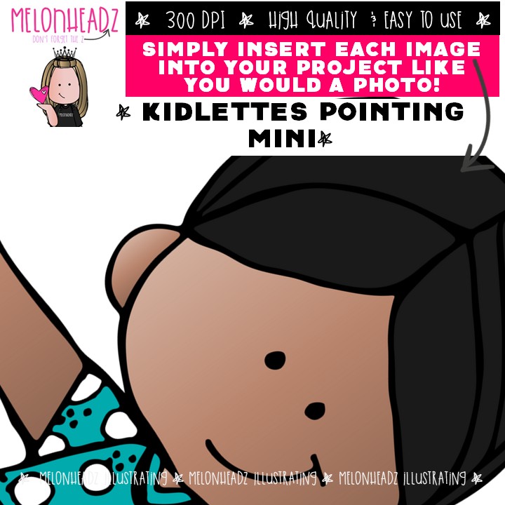Kidlettes clip art, Pointing, Hangerz Mini - Image 3
