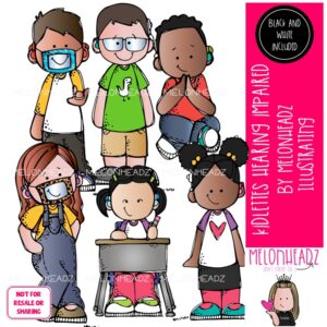 Kidlettes clip art, Hearing Impaired, differently abled Mini