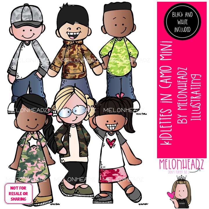 Kidlettes clip art, Camo, camouflage Mini