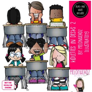 Kidlettes in desks 2, school classroom Mini